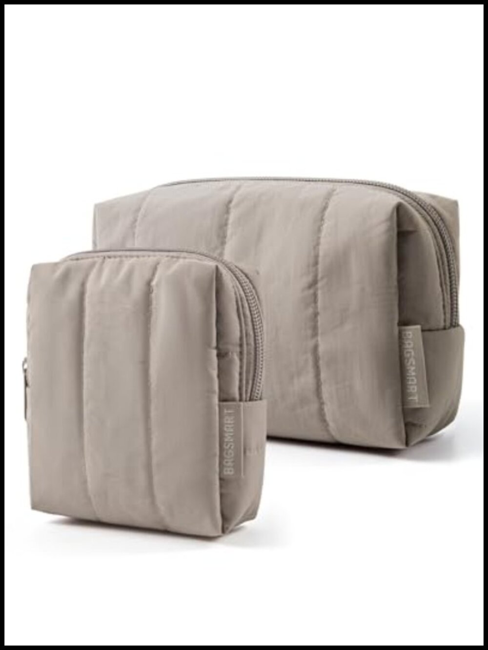 Puffy Travel Makeup Bag Duo Large Small Cosmetic Organizer Set Women
